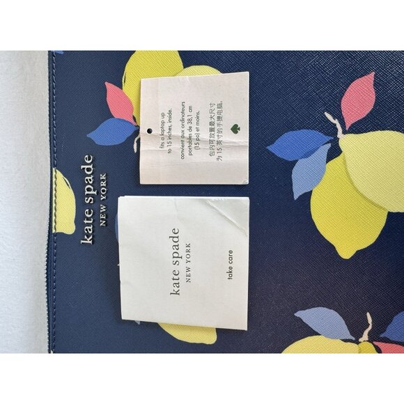 Kate Spade New York 15" Laptop Case, Cameron Lemon Zest, L-zip - Picture 3 of 3
